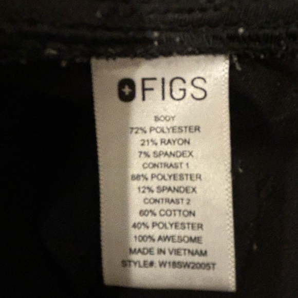 Figs Technical Collection Black Drawstring Jogger Stretch Scrub Pants Sz XS/Tall - Picture 4 of 5